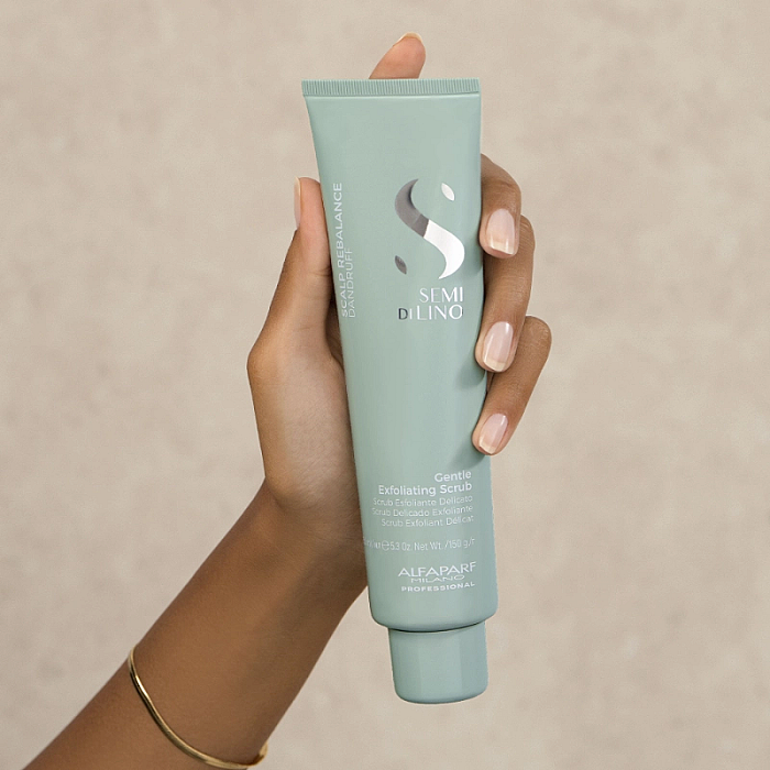 Scrub delicat exfoliant semi di lino 150ml scalp rebalance gentle exfoliating scrub