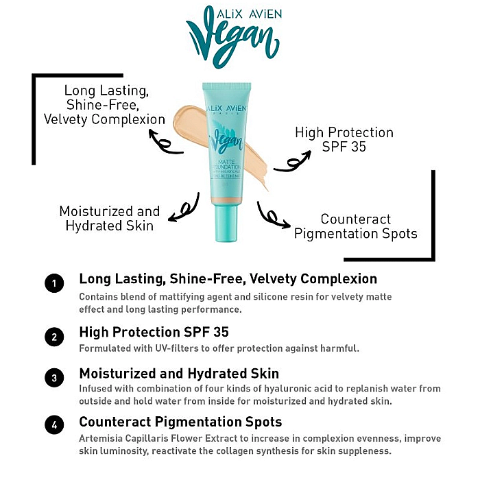 Fond de ten vegan mat 30 ml