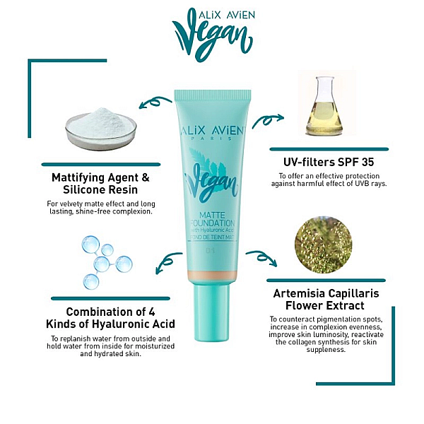Fond de ten vegan mat 30 ml