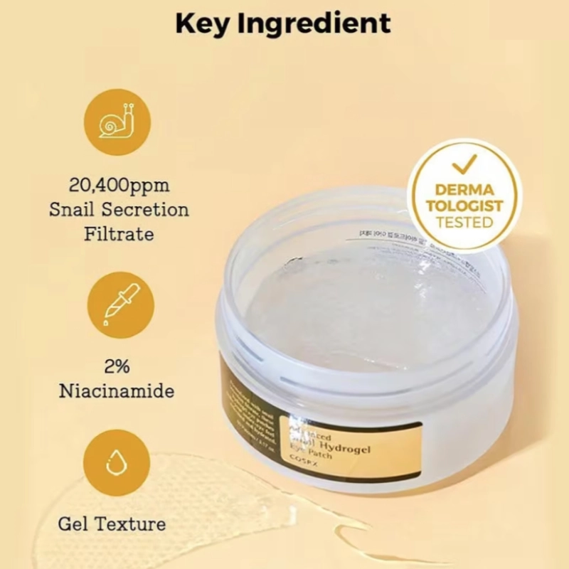 Plasturi din hidrogel pentru ochi cu extract de secretie de melc