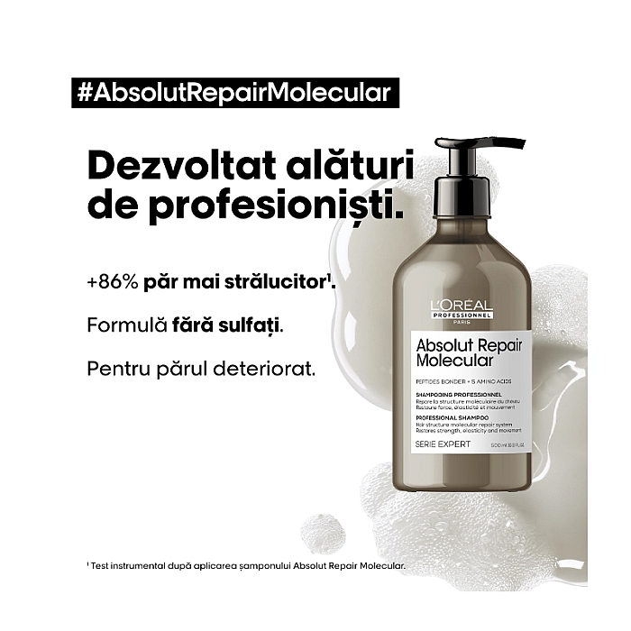 Sampon pentru par deteriorat serie expert absolut repair molecular