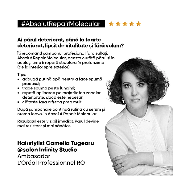 Sampon pentru par deteriorat serie expert absolut repair molecular