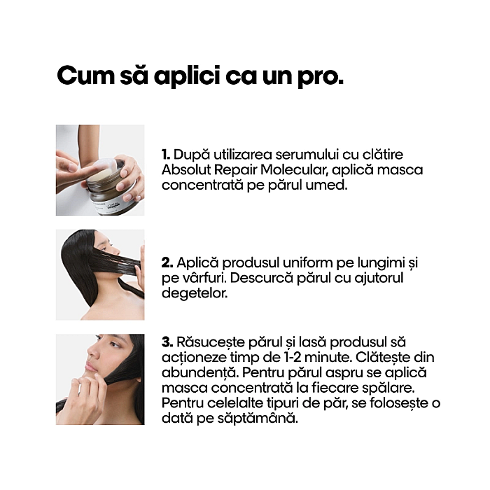 Masca concentrata pentru par deteriorat serie expert absolut repair molecular