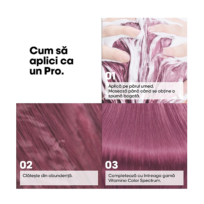 Sampon neutralizator pentru par blond serie expert vitamino color spectrum purple