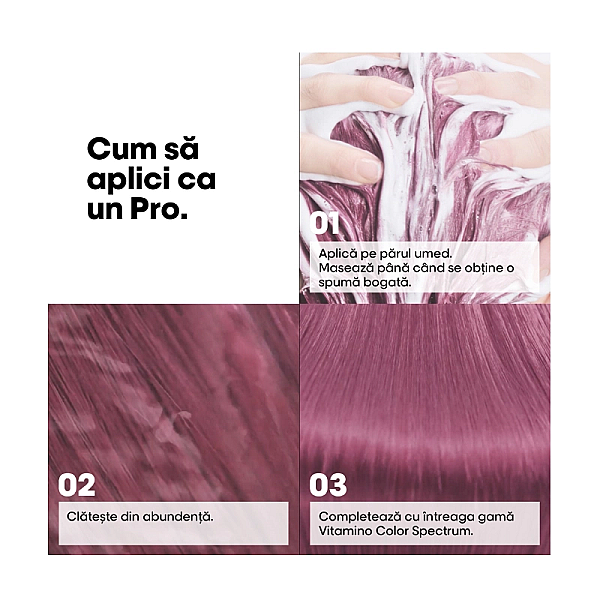 Sampon neutralizator pentru par blond serie expert vitamino color spectrum purple