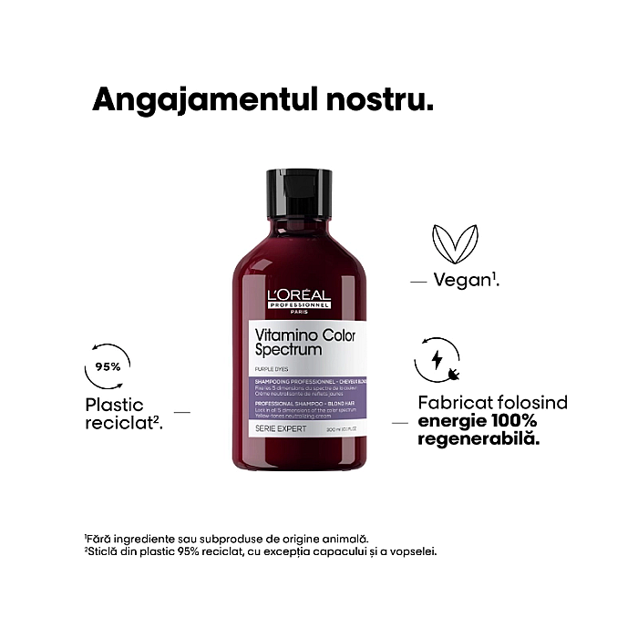 Sampon neutralizator pentru par blond serie expert vitamino color spectrum purple