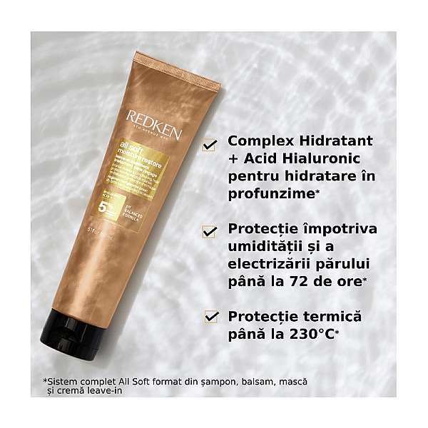 Crema profesionala leave-in pentru parul uscat all soft moisture restore