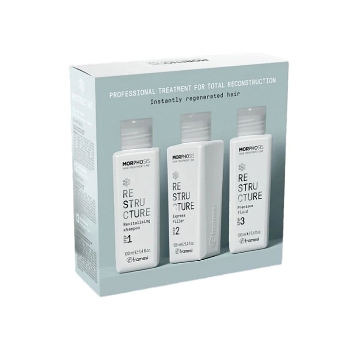 Kit tratament reconstructie morphosis restructure - sampon 100ml, gel filler 100ml, fluid 100 ml