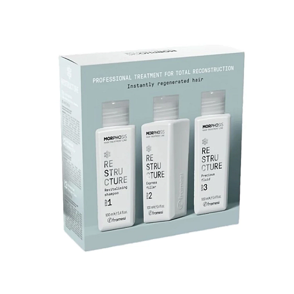 Kit tratament reconstructie morphosis restructure - sampon 100ml, gel filler 100ml, fluid 100 ml