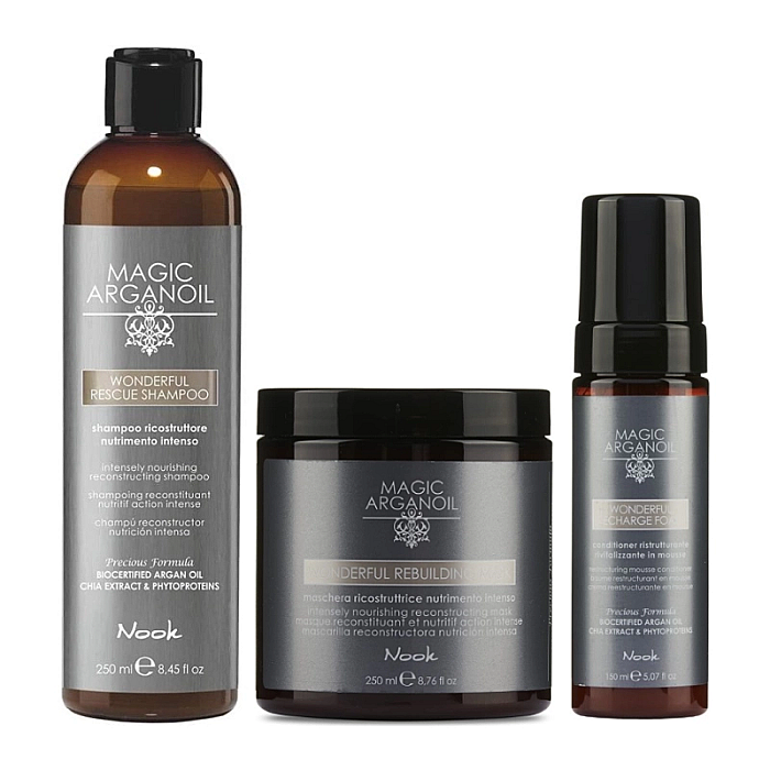 Pachet complet restructurare wonderful sampon 250 ml, masca 250 ml, spuma 150 ml 