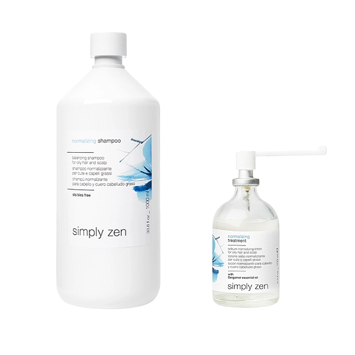 Pachet pentru scalp si par gras normalizing - sampon 1000ml, lotiune 100ml