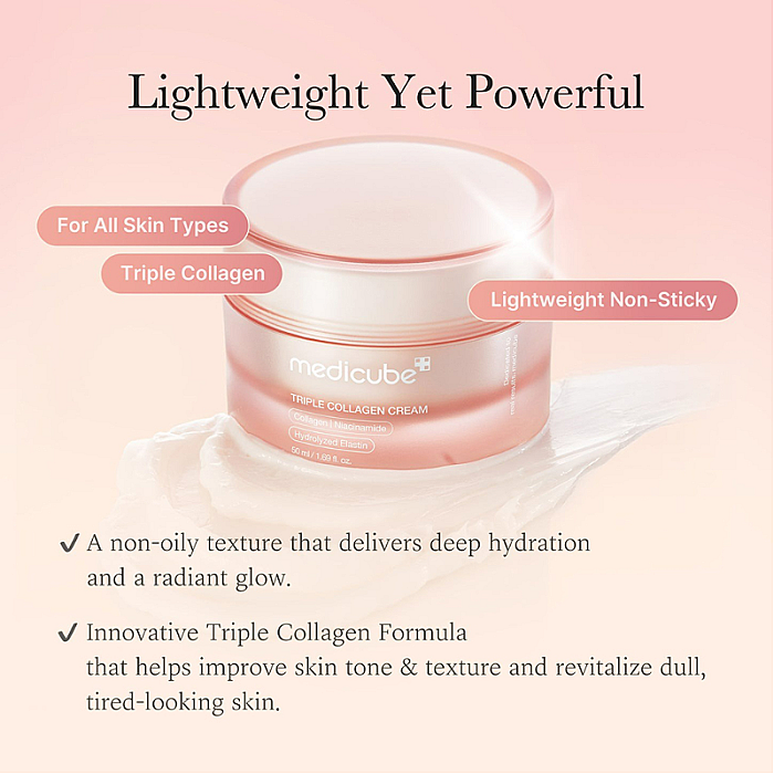 Crema anti-imbatranire cu trei tipuri de colagen Triple Collagen Cream