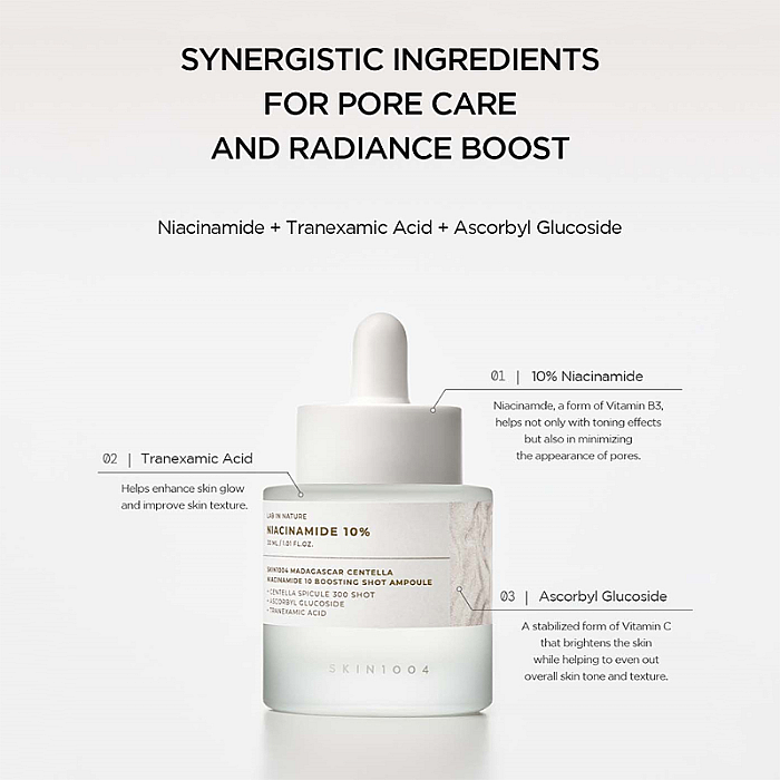 Ser concentrat cu niacinamide si vitamina C Lab in Nature Madagascar Centella Boosting Shot Ampoule