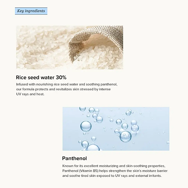 Crema lejera cu protectie solara Relief Sun Aqua-fresh Rice + B5 SPF 50+