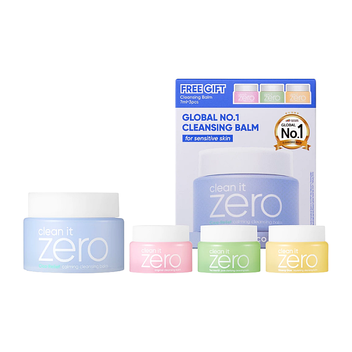 Set Balsamuri demachiante Clean It Zero - Calming 100ml, Nourishing 7ml, Pore Clarifying 7ml, Original 7ml