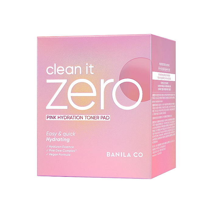 Dischete tonice hidratante cu acid hialuronic Clean It Zero Pink Hydration Toner Pad