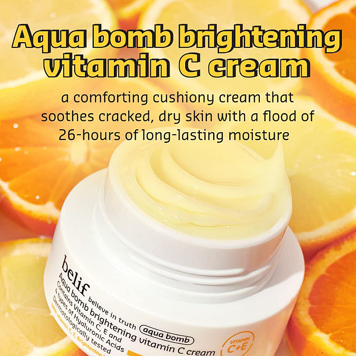 Crema de fata iluminatoare cu vitamina C si acid hialuronic Aqua Bomb Brightening