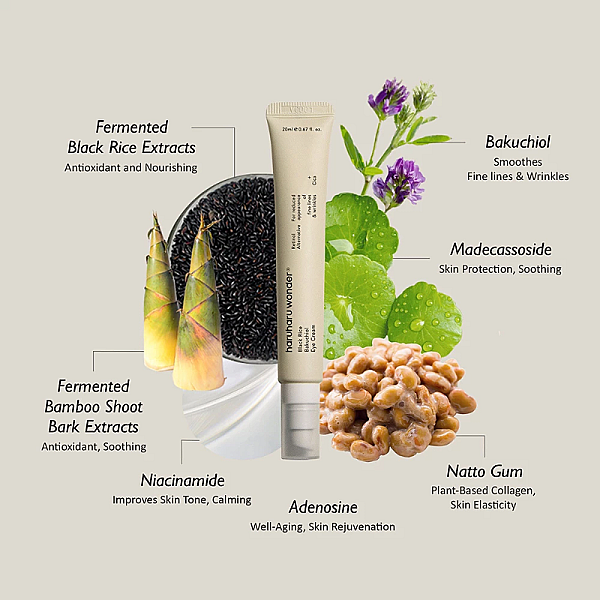 Crema contur ochi anti-rid cu bakuchiol si extract de orez negru Black Rice Eye Cream