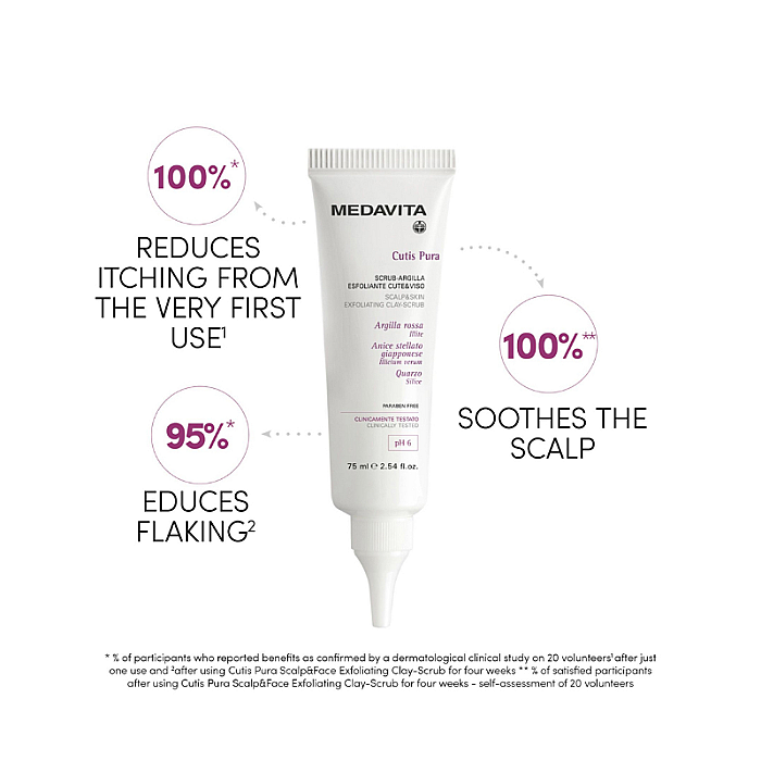 Scrub monodoza pentru scalp si fata cu argila rosie si quartz Cutis Pura Exfoliating Clay-Scrub