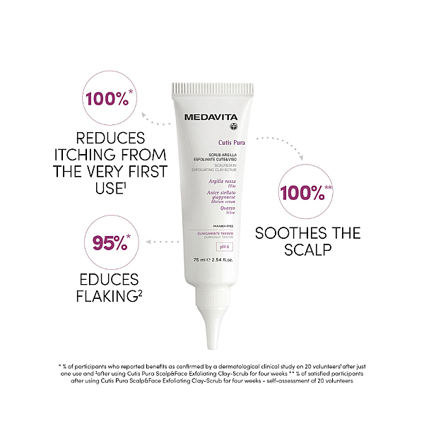 Scrub monodoza pentru scalp si fata cu argila rosie si quartz Cutis Pura Exfoliating Clay-Scrub