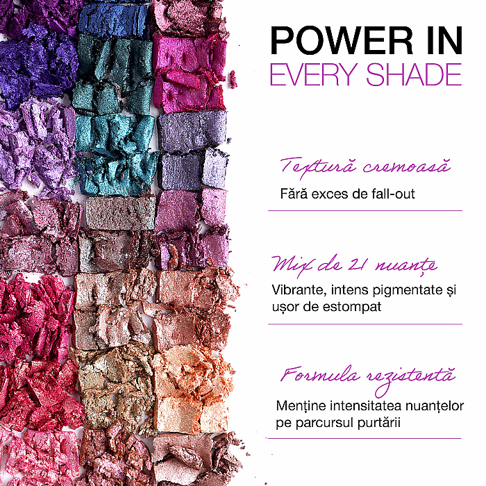 Paleta 21 farduri cremoase electric mousse palette