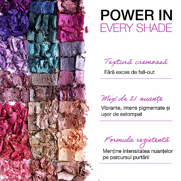 Paleta 21 farduri cremoase electric mousse palette