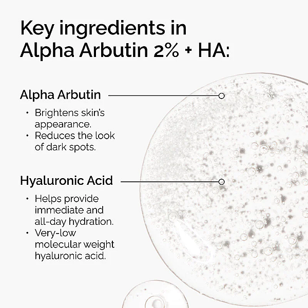 Serum facial cu 2% alpha arbutin + ha